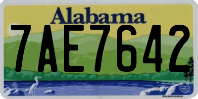 AL license plate 7AE7642
