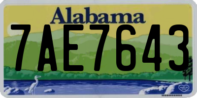 AL license plate 7AE7643