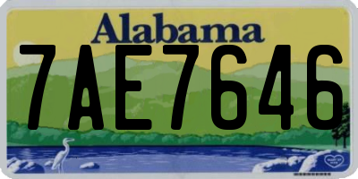 AL license plate 7AE7646