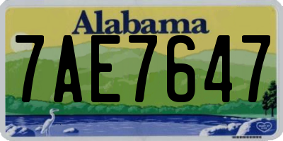 AL license plate 7AE7647