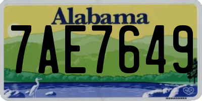 AL license plate 7AE7649