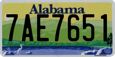 AL license plate 7AE7651