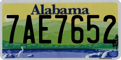 AL license plate 7AE7652