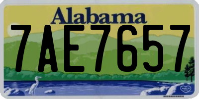 AL license plate 7AE7657