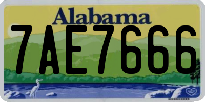 AL license plate 7AE7666