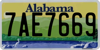 AL license plate 7AE7669