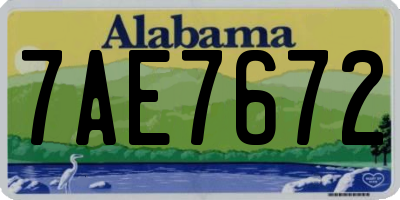 AL license plate 7AE7672