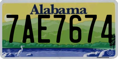 AL license plate 7AE7674