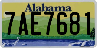 AL license plate 7AE7681