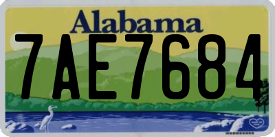 AL license plate 7AE7684