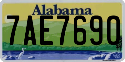 AL license plate 7AE7690