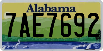 AL license plate 7AE7692