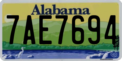 AL license plate 7AE7694