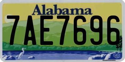 AL license plate 7AE7696