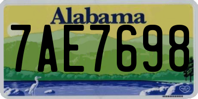 AL license plate 7AE7698