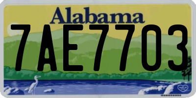 AL license plate 7AE7703