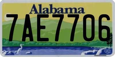 AL license plate 7AE7706
