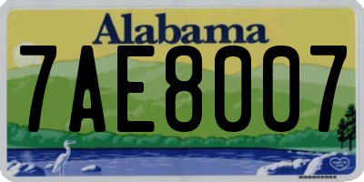 AL license plate 7AE8007