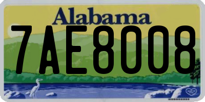 AL license plate 7AE8008