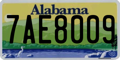 AL license plate 7AE8009