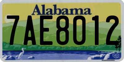 AL license plate 7AE8012