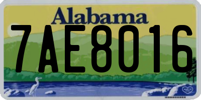 AL license plate 7AE8016