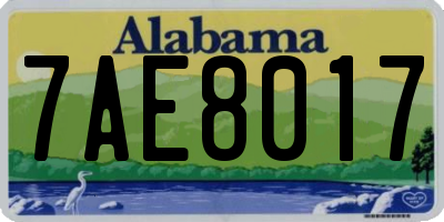 AL license plate 7AE8017