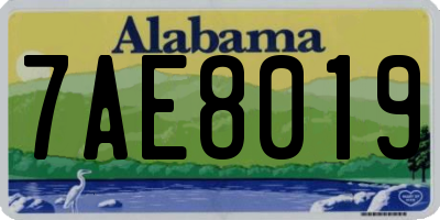 AL license plate 7AE8019