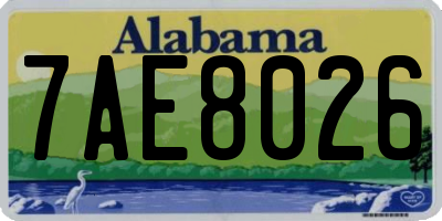 AL license plate 7AE8026