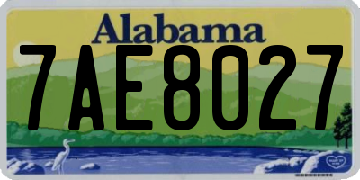 AL license plate 7AE8027