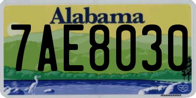 AL license plate 7AE8030