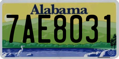 AL license plate 7AE8031