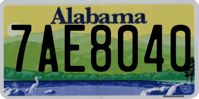 AL license plate 7AE8040