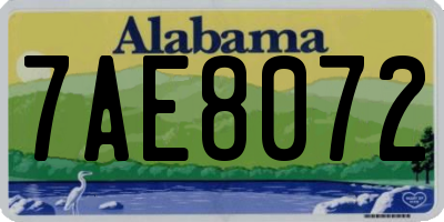 AL license plate 7AE8072