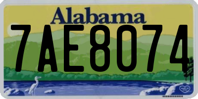 AL license plate 7AE8074