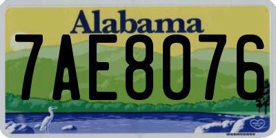 AL license plate 7AE8076