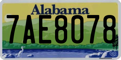 AL license plate 7AE8078