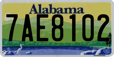 AL license plate 7AE8102