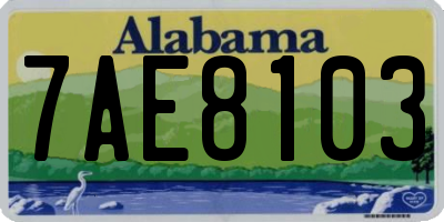 AL license plate 7AE8103