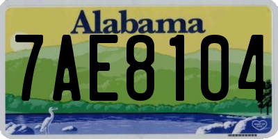AL license plate 7AE8104