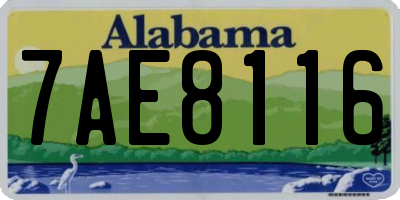 AL license plate 7AE8116