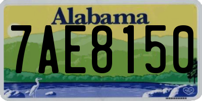 AL license plate 7AE8150