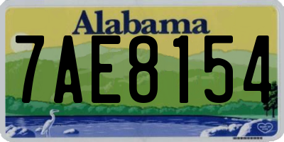 AL license plate 7AE8154