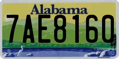 AL license plate 7AE8160