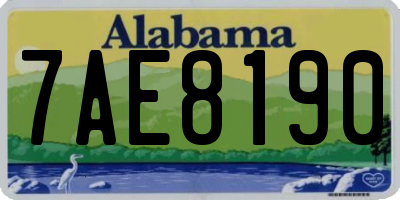 AL license plate 7AE8190