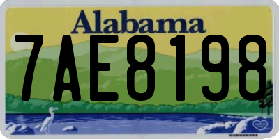 AL license plate 7AE8198