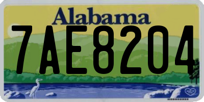 AL license plate 7AE8204