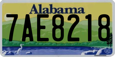 AL license plate 7AE8218