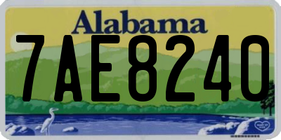 AL license plate 7AE8240