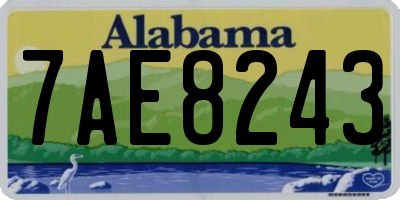 AL license plate 7AE8243